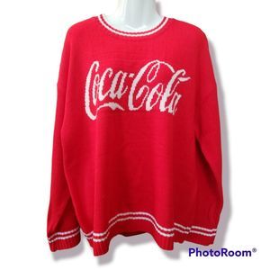 Coca Cola Red And White Knit Sweater Sz 2X